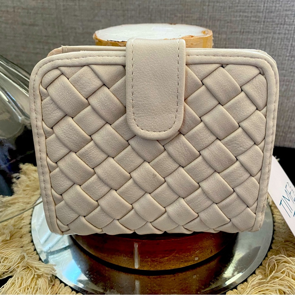 Cream Colored Cross Stitched Wallet